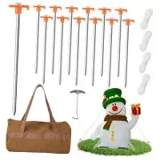 Pack Tent Stakes Heavy Duty Tent Pegs 10.25 Inch Non-Rust Metal Yard 12 Orange