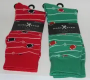 New Marc Ecko Mens 2 Pair Of Novelty Crew Socks Football 1 pair red 1 pair green