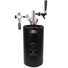 Black 5L Mini Keg Pressurized Brewing Craft Beer Dispenser Flow Control Tap