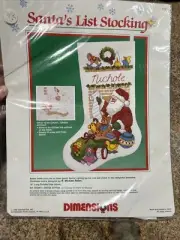 Vintage Dimensions Santas List Christmas Cross Stitch Stocking Kit #8381 16 in
