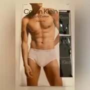 CALVIN KLEIN Men’s Cotton Classic Fit Briefs - Pack of 3 Black Size Large