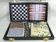 Checkers Chess Cribbage Backgammon Dominoes Portable Games 5 in 1