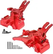Metal Gearbox Cover Front and Rear Assembly Differential Housing Transmission Case for 1/10 1/8 RC Car Buggy Modification, red