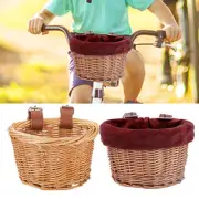 Retro Bike Basket Wicker Woven Bicycle Front Basket Handlebar Storage Basket US
