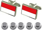 [Select Gifts] Shirt Dress Studs Indonesia Flag Cufflinks