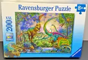 Dinosaur Prehistoric Scene Puzzle -Complete, NEW- Ravensburger 200 Pieces T-Rex