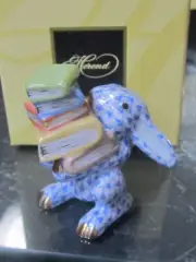NEW HEREND SCHOLARLY BUNNY RABBIT BLUE FISHNET #VHB-16044 BOOKS BRAND NIB