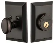 Grandeur FAVFAV_SGLCYL_234 Fifth Avenue Solid Brass Keyed Entry - Bronze