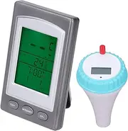 Digital Pool Thermometer with Wireless Remote, ABS, High Accuracy Temperature Sensor, Easy to Read LCD Display, for Bath Water Spas Hot Tubs