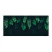 Anymob Mouse Pad Green 400X900X3MM Leaves Computer Keyboard Pad Non-Slip Rubber Mat