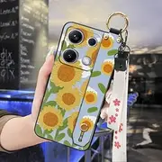 Phone Case Compatible with Redmi Note14S Global, Ring Phone Holder Kickstand Waterproof Fashion Design Protective Wrist Strap Anti-Knock