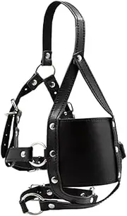 Adjustable Panel Mouth Gag/Harness Mask Gag Lockable Leather Head Hood Bondage Mask Restraint BDSM Sex Toy