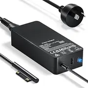HEYMIX 65W Laptop Charger for Microsoft Surface Pro 9, 8, 7+, 7, 6, 5, 4, 3, X, Power Supply Laptop Charger for Windows Surface 5, 4, 3, 2, 1 Studio, Support 44W&36W&24W, 10ft Power Cord