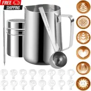 Milk Frothing Pitcher,20Oz/600Ml Milk Frother Cup Set,Stainless Steel Espresso M