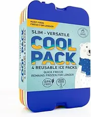 [NEW] Cool Pack Slim Long-Lasting Ice Packs - Great for Coolers or Lunch Box (set of 4)