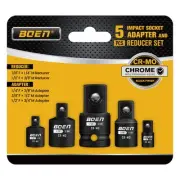 5 Piece Impact Socket Adapter Set and Reducer Set, Standard SAE, 1/4", 3/8", ...