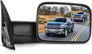 SCITOO Towing Mirror Compatible With 1994-2001 For Dodge For Ram 1500 2002 For Dodge For Ram 2500 For Dodge For Ram 3500 A PC With Manual Adjusted No Heated No Turn Signal Light Black Housing