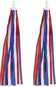 uxcell Bike Streamers, Colorful Scooter Handlebar Tassels Grips Ribbon Accessories Decorations for Bicycle Tricycle Handles, Red Blue