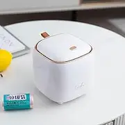 Recycle bin Plastic Creative Mini Desktop Trash can with lid Small Home Office Cleaning Trash can Button Desktop Storage Bucket Light Trash can, with 50 Trash Bags