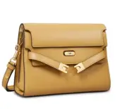 Tory Burch - Lee Radziwill leather shoulder bag - Dark Sand