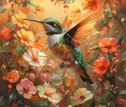 Hummingbird floral Art Mouse Pad Computer Gift Bird Watcher Lover