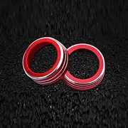DOOREX Air Conditioning Volume Knob Decoration Cover Sticker for MG ZS Car Styling Control Button Ring Frame Accessories Interior Steering Wheel Covers (Color : Red)