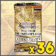 YUGIOH 2022 MEGA TIN packs - TIN OF THE PHARAOH'S GODS - 36 pack -Factory Sealed