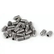 M5 x 10mm Cone Point Hex Socket Set Grub Screw Silver Tone 25 Pcs