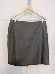 AK Anne Klein Linen Blend Pencil Skirt Loden Sz 12