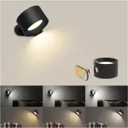 LED Touch Wall Lamp 360° Rotatable USB Rechargeable Remote Bedroom Reading Light