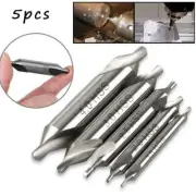 5 Pack Combined Center Drill Bit Set HSS Countersink #1.5/2.0/2.5/3.0/4.0