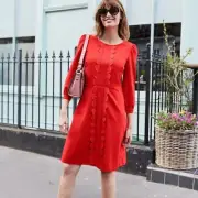 Boden Alexandra Ponte Dress in Post Box Red Size 8R NWT