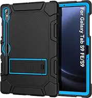 [cantis] Case for Samsung Galaxy Tab S10 FE/ S9 FE 5G 10.9 Inch/Galaxy Tab S9 11 Inch 2023, Heavy Duty Shockproof Tablet Case Support S Pen, Black+Blue+Black