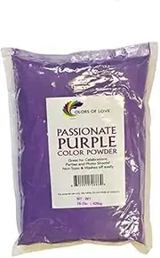 Colors of Love Purple Holi Color Powder - 1 Pound Bag - Ideal for color events, bath bombs, youth group color wars, Holi events and more!