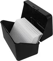 FELTECHELECTR Plastic Paper Index Card Storage Box Flashcard Holder Memo Pad Office Home Organizer