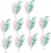 OSALADI 10pcs Sequin Clothes Patches Leavers Shirt Decorations Leaves Appliques Jacket Decorative Fabric Patches for Clothes Sew Sequin Applique Hats Hat Patches Retro Sequined Has Sequins
