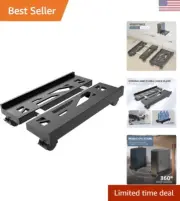 Adjustable CPU Stand with 4 Caster Wheels - Black - Easy Movement & Ventilation