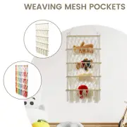 4 Tiers Stuffed Animal Storage Shelf Net 105x52cm Large Macrame Wall Toy paXxP