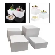 4Pcs Buffet Risers Acrylic Ornament Organizer Cube Boxes Holder Nesting Risers