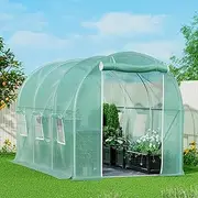 Lambu Large Walk in Greenhouse Tent,Polytunnel Greenhouse Tunnel with Ventilation Windows Garden Shed Cover,Greenhouse Poly Tunnels,Steel Frame Grow Tent for Gardening Hot House Plants Flowers 4x3x2m