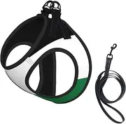 Palestinian flag print Dog Harness and Leash Set, Reflective Adjustable Puppy Vest for Small Medium Large Dogs, Cats