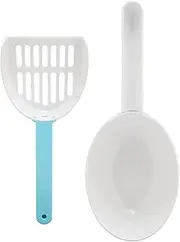 Cat Litter Scooper Double Deck Kit Portable Cat Poop Shovel with Holder Litter Box Pet Cleaning Supplies