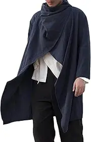 [Generic] Winter Jacket Wear Men Mens Cotton and Linen Cape Long Irregular Cloak Long Sleeve Coat Mens Full Length Coat