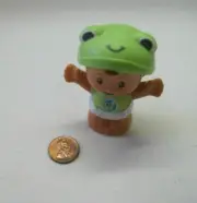 New Fisher Price Little People BROWN HAIR TODDLER BABY BOY Frog Hat Hispanic