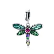 Silver plating Shiny Dragonfly Charm for DIY Bracelet or Bangle Jewelry Beads