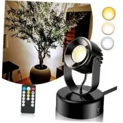 LED Spot Lights Indoor, 7W Uplighting with Remote Control Dimmable & Timer,