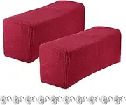 uxcell 2pcs Stretch Armrest Covers for Chairs/Sofas, Couch Arm Covers with Twist Pin, Furniture Protector Slipcovers Wine Red
