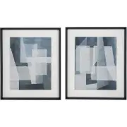 A&B Home 82832 Geometric Shapes Black/Blue Wall Art