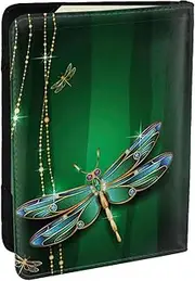 [JEJEA] Jewel Dragonfly Print Travel Organizer Credit Cards Case Passport BookPassport Holder Cover Wallet forTraveling,, Black, One Size