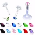 5pc 16G Acrylic Crystal Labret Lip Monroe Tragus Ear Ring Stud Piercing Bar 8mm